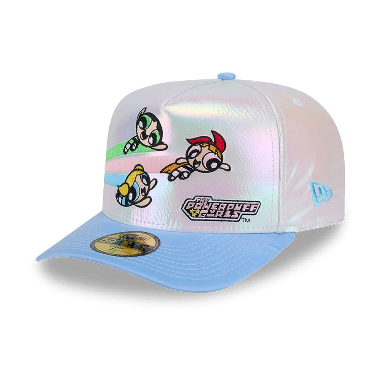 Pictured is this Character Graphic Power Puff Girls 59FIFTY A-Frame Fitted cap in white. 4
