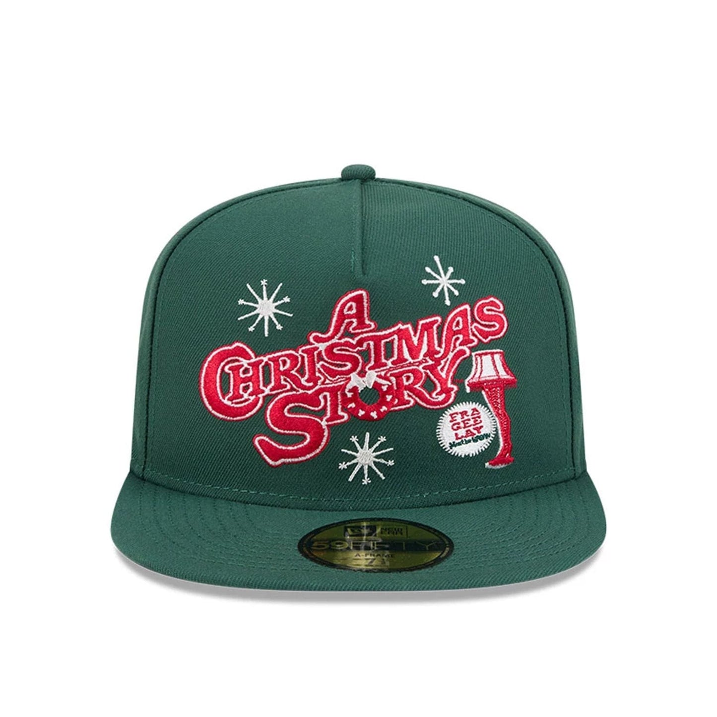 Pictured is this Fra Gee Lay A Christmas Story 59FIFTY A-Frame Fitted cap in dark green. 3
