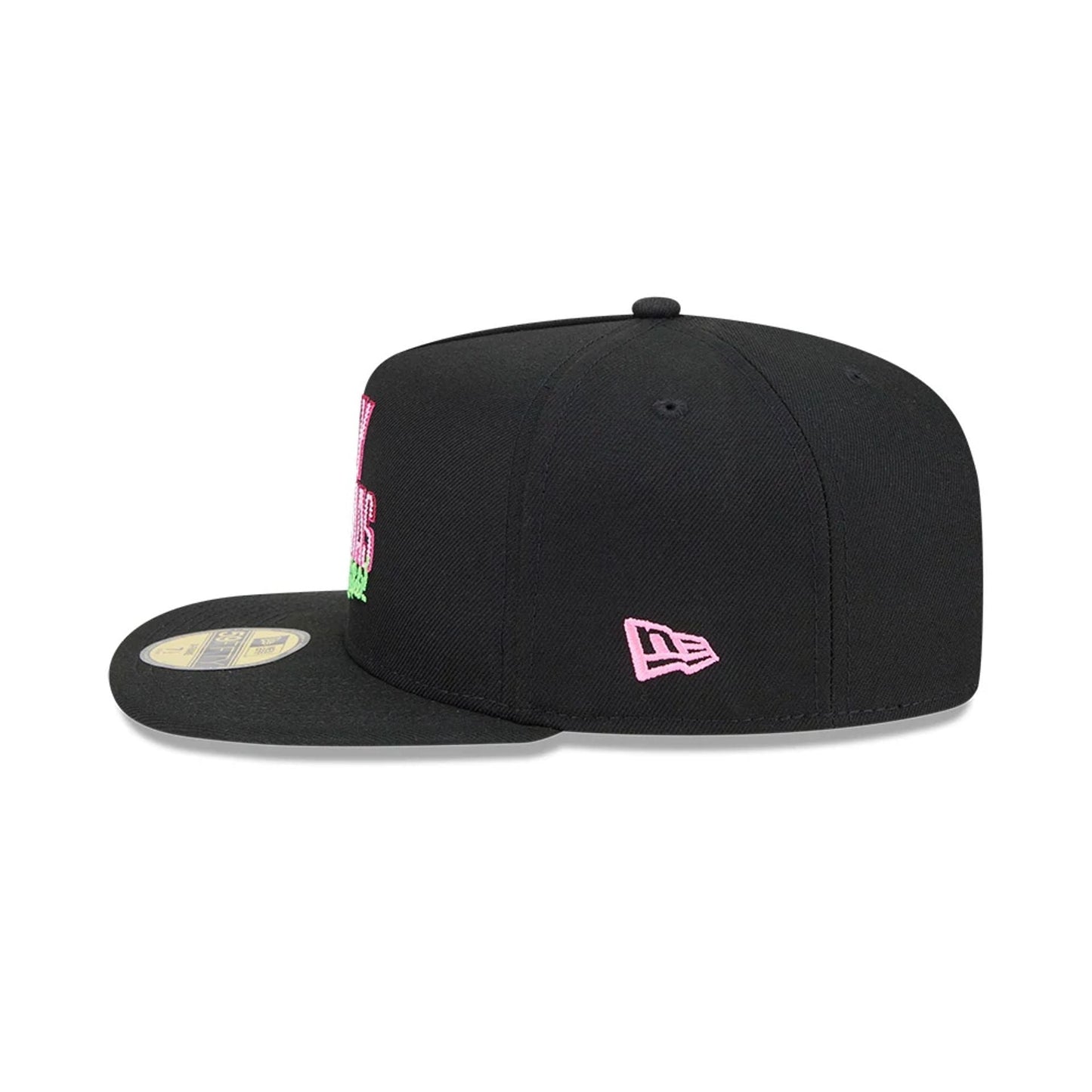 Pictured is this Merry Christmas National Lampoons Christmas Vacation 59FIFTY A-Frame Fitted cap in black. 5