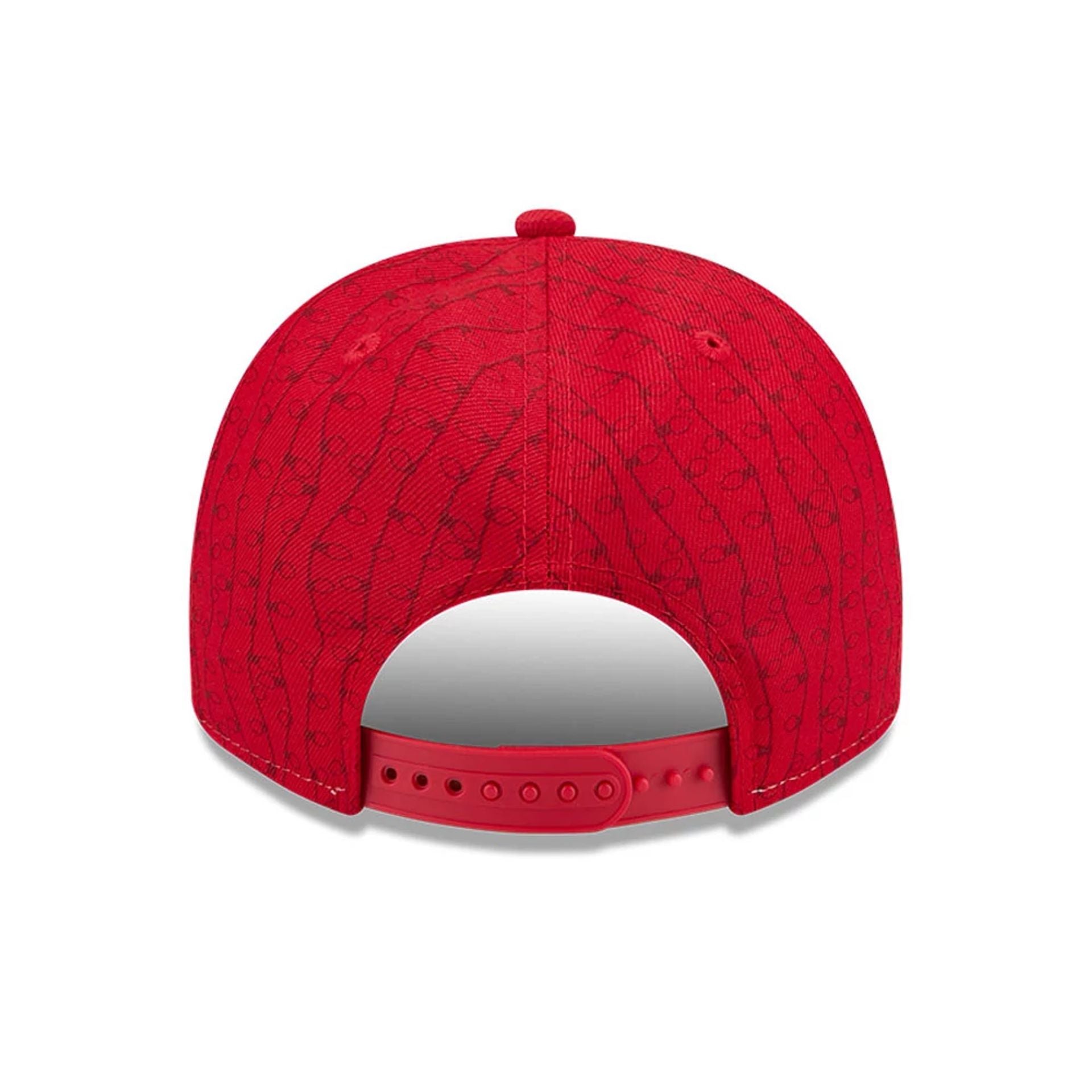 Pictured is this Little Knot National Lampoons Christmas Vacation 9FIFTY A-Frame Snapback cap in red. 7
