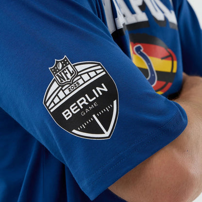 The Male model is wearing Indianapolis Colts NFL International Series Games Blue Oversized T-Shirt  3