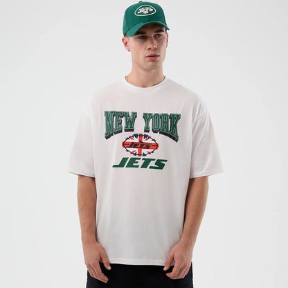 The Male model is wearing New York Jets NFL International Series Games White Oversized T-Shirt  1