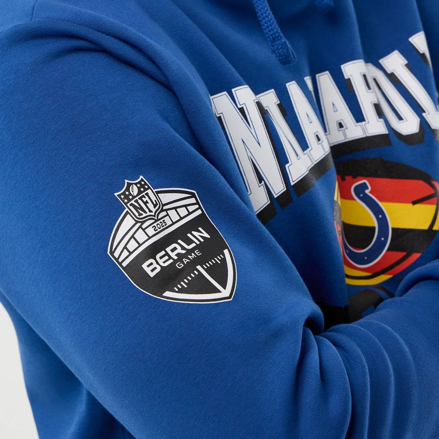The Male model is wearing Indianapolis Colts NFL International Series Games Blue Pullover Hoodie  4