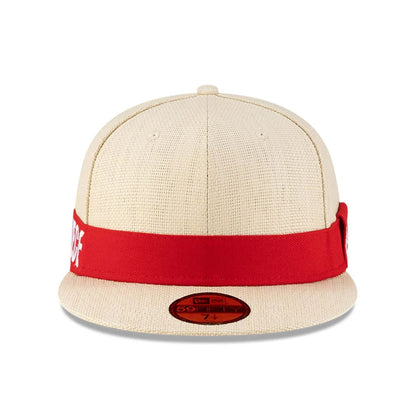 Pictured is this The Straw Hat Pirates One Piece 59FIFTY Fitted cap in light beige. 3
