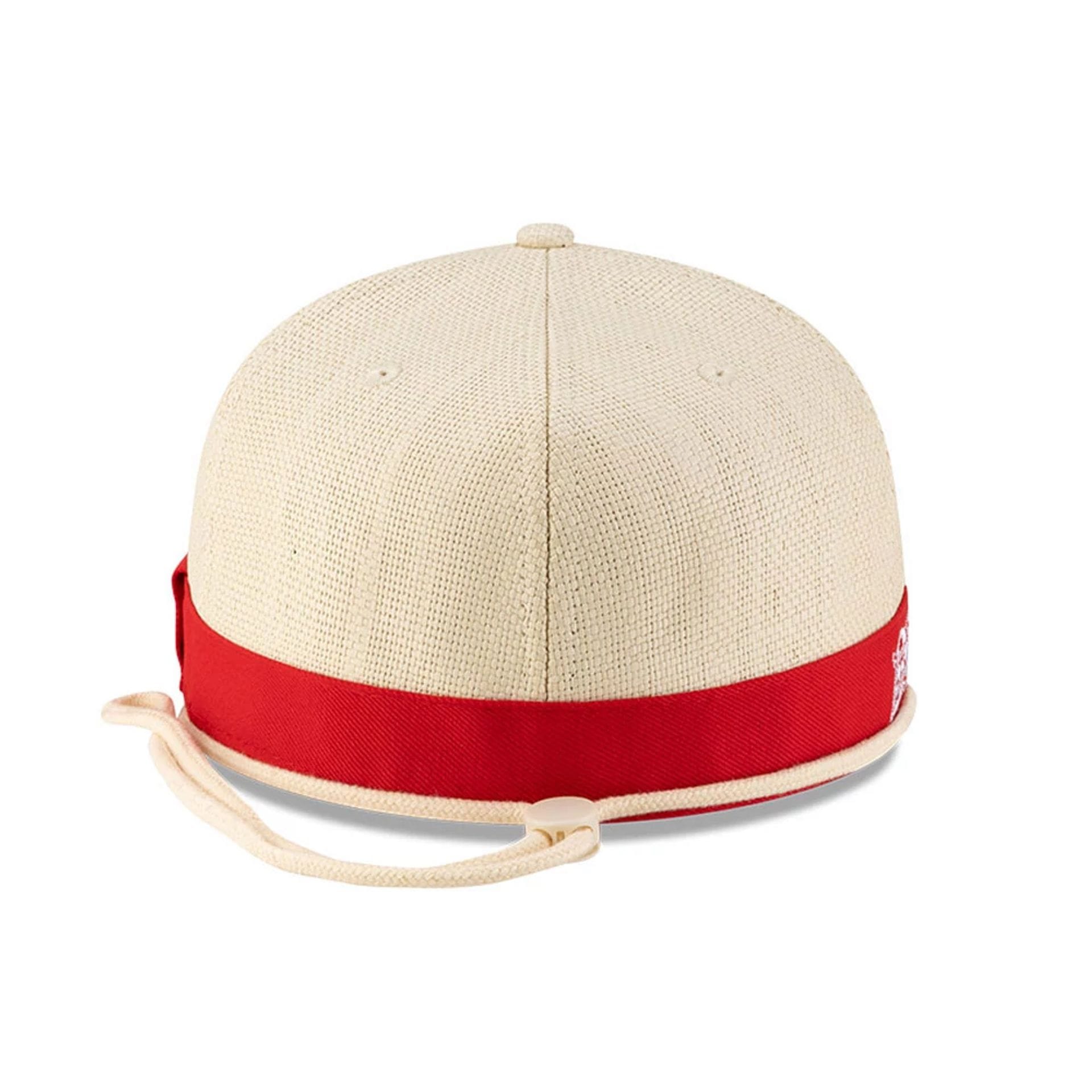 Pictured is this The Straw Hat Pirates One Piece 59FIFTY Fitted cap in light beige. 2
