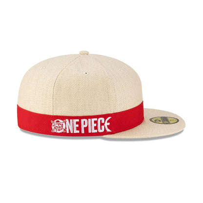Pictured is this The Straw Hat Pirates One Piece 59FIFTY Fitted cap in light beige. 6