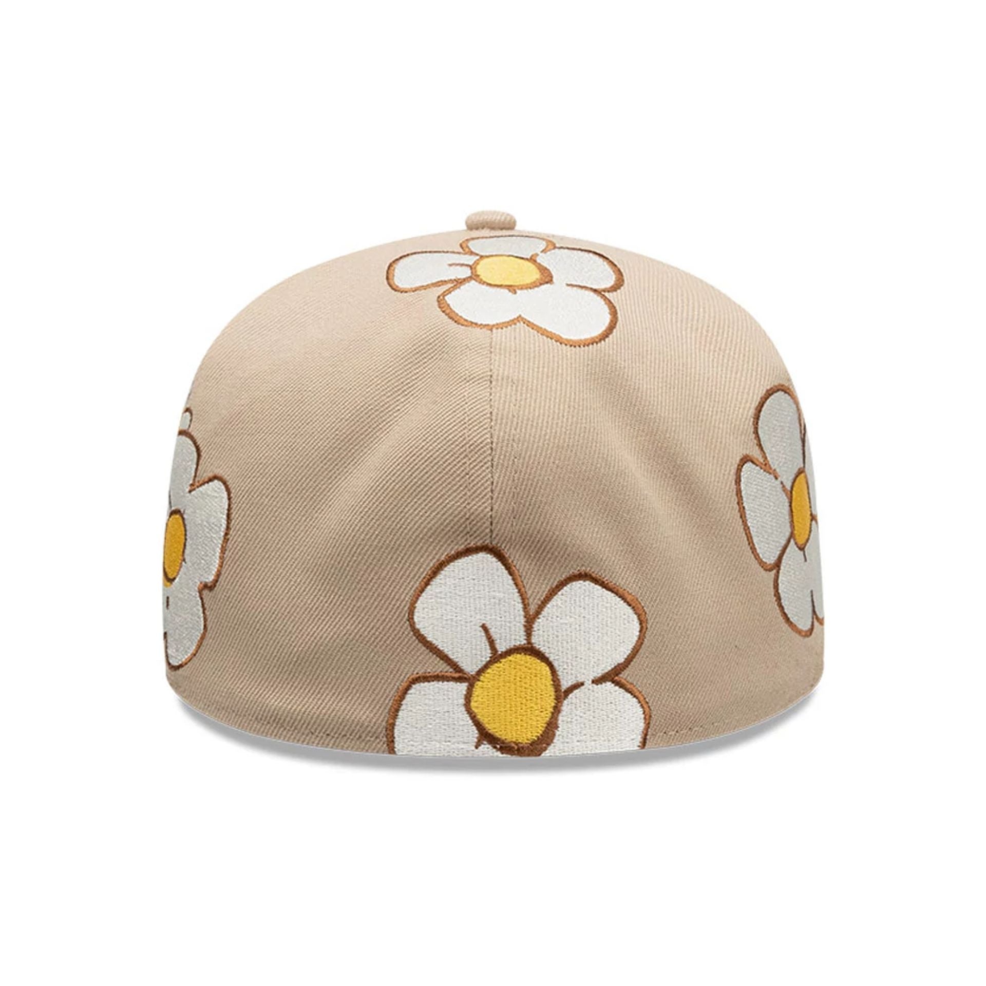 This is a  New Era x Rodrigo Roji Flowers Light Beige 59FIFTY Fitted Cap 6