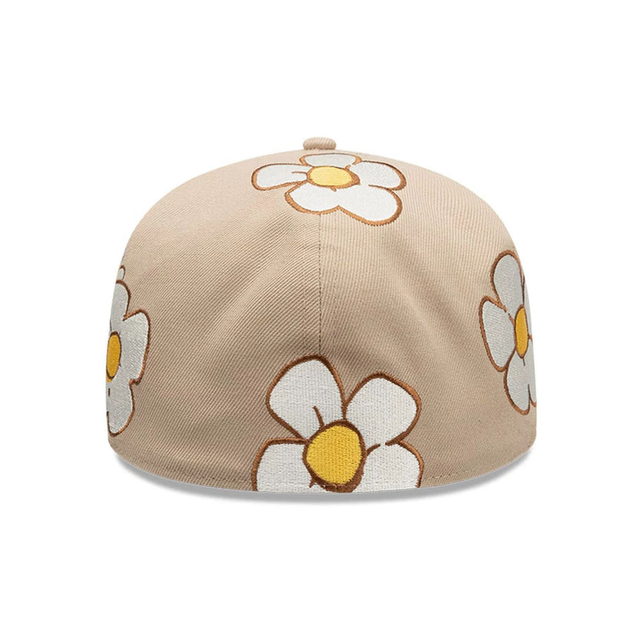 This is a  New Era x Rodrigo Roji Flowers Light Beige 59FIFTY Fitted Cap 6