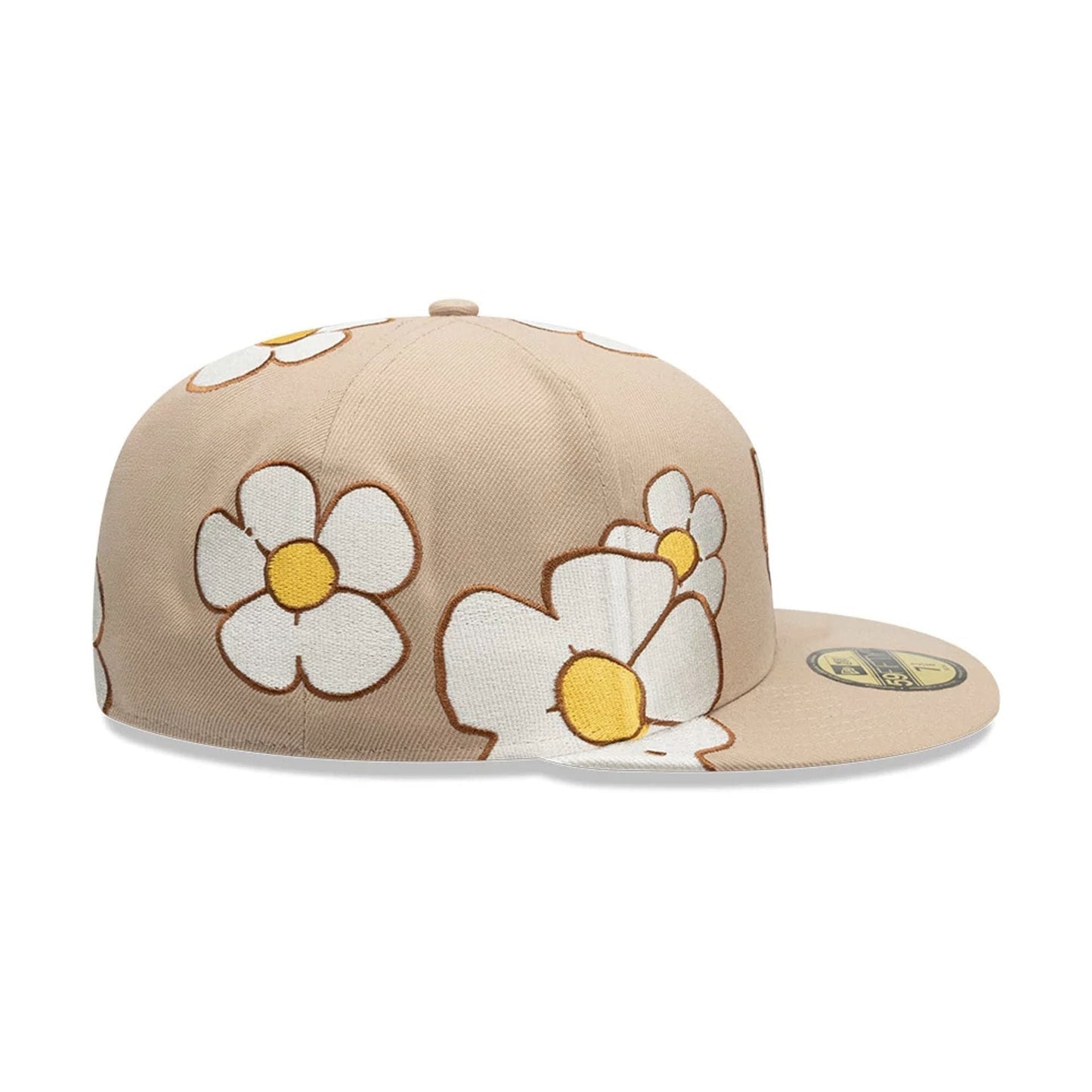 This is a  New Era x Rodrigo Roji Flowers Light Beige 59FIFTY Fitted Cap 5