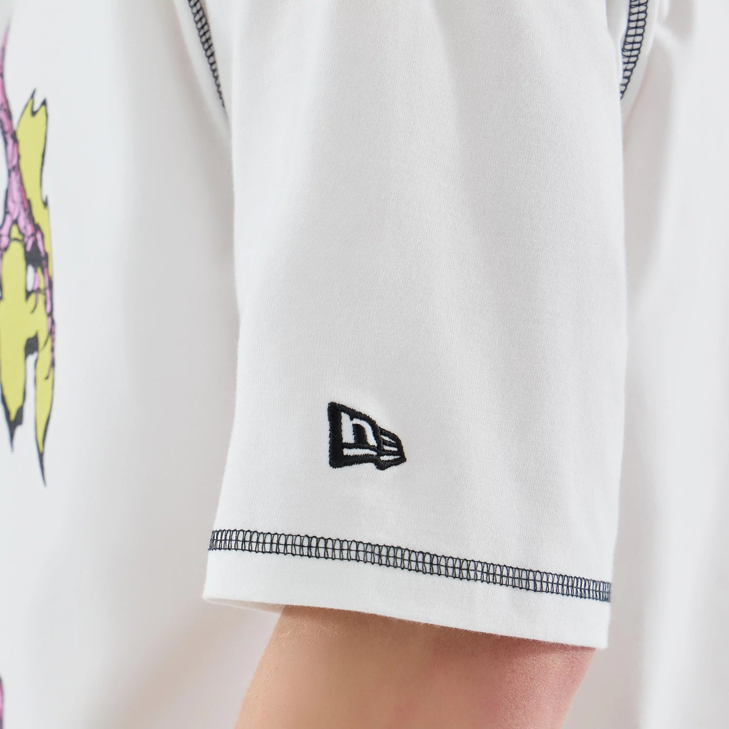 The Male model is wearing Stranger Things White Oversized T-Shirt 5