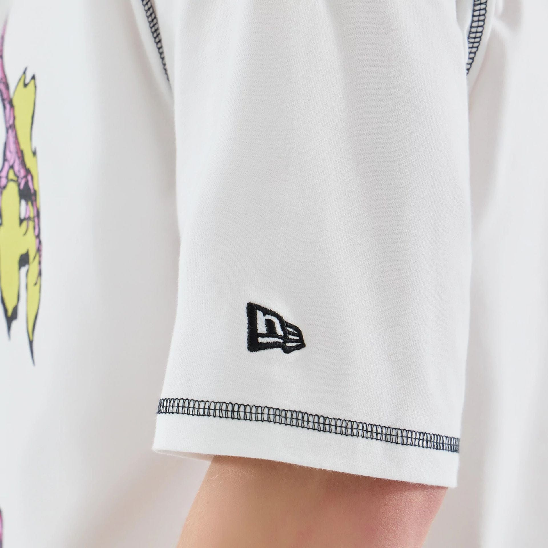 The Male model is wearing Stranger Things White Oversized T-Shirt  5