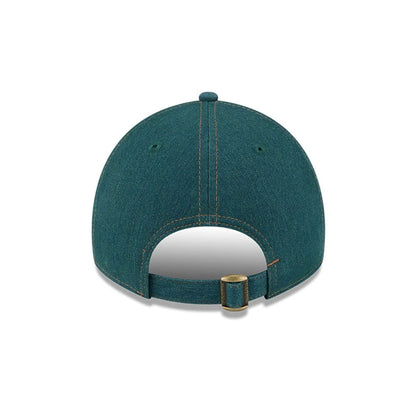 Pictured is this MLB Forest Denim LA Dodgers 9TWENTY A-Frame Adjustable cap in green. 6