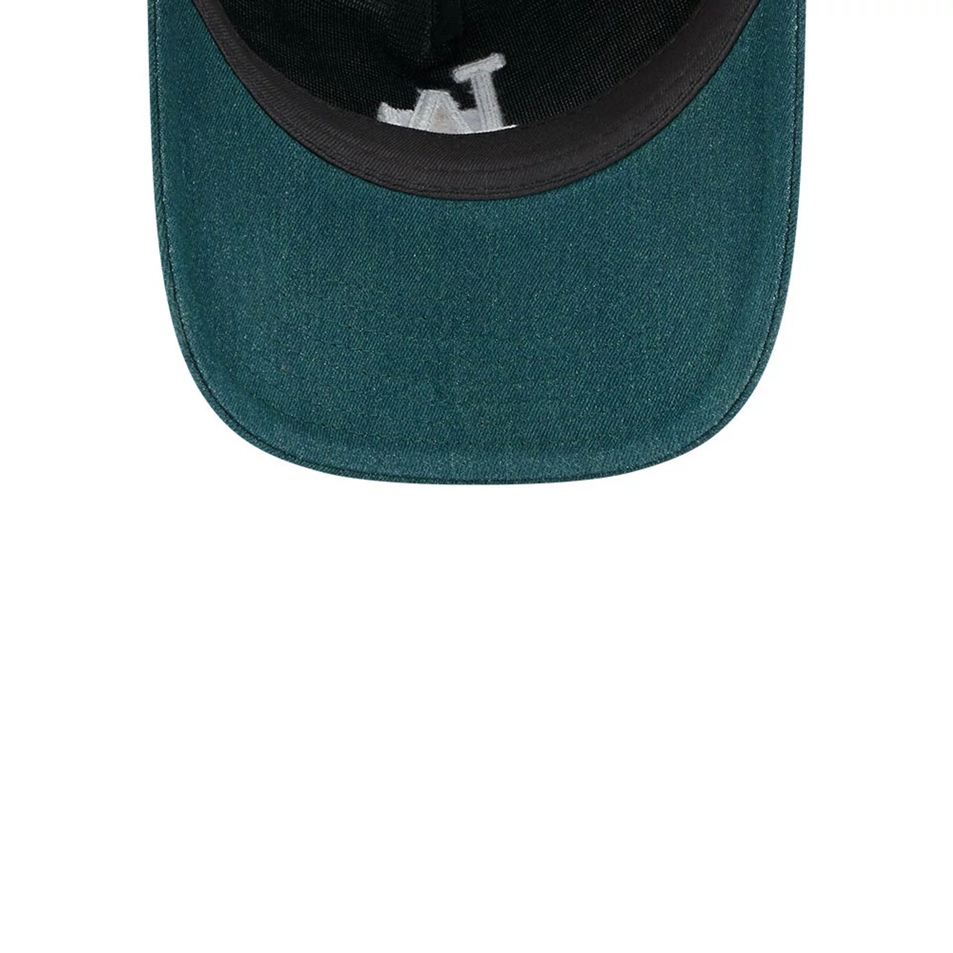 Pictured is this MLB Forest Denim LA Dodgers 9TWENTY A-Frame Adjustable cap in green. 7