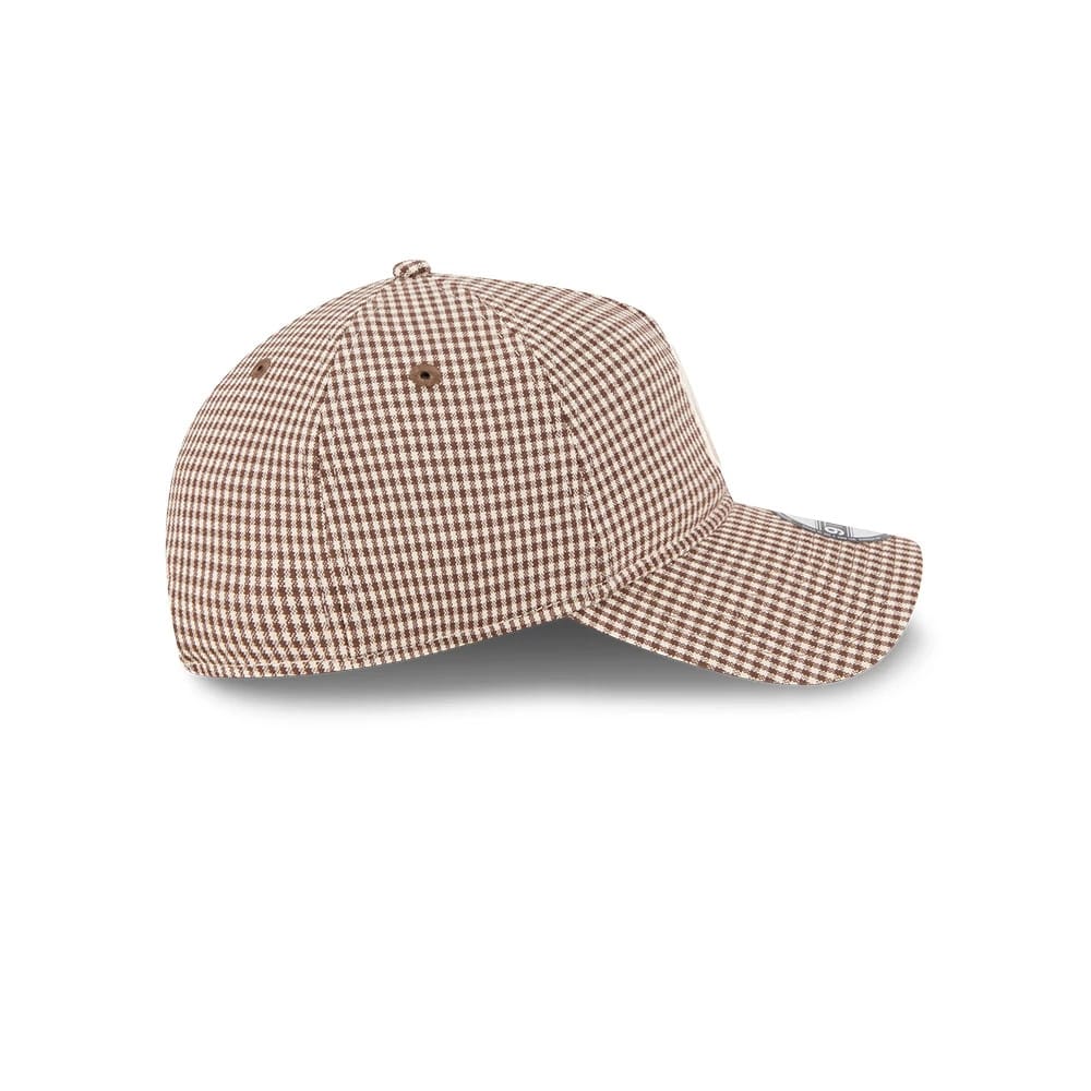 Pictured is this MLB Check New York Yankees 9TWENTY A-Frame cap in open brown. 7