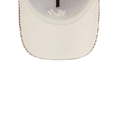 Pictured is this MLB Check New York Yankees 9TWENTY A-Frame cap in open brown. 2