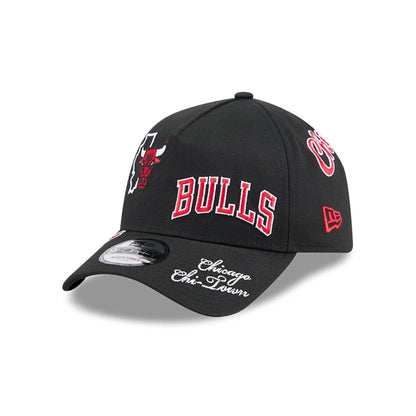 Pictured is this NBA All Over Chicago Bulls 9FORTY A-Frame cap in black. 1