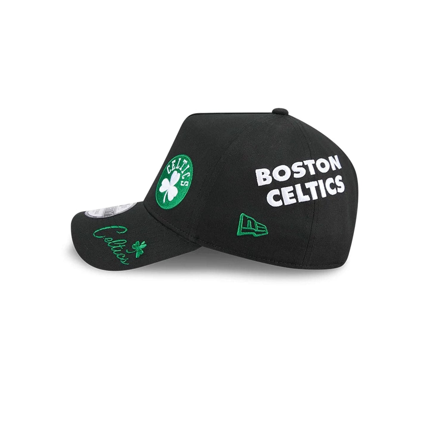 Pictured is this NBA All Over Boston Celtics 9FORTY A-Frame cap in black. 5