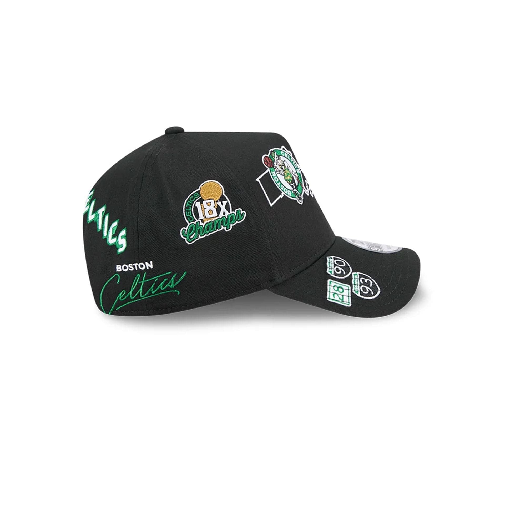 Pictured is this NBA All Over Boston Celtics 9FORTY A-Frame cap in black. 6