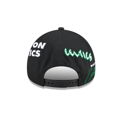 Pictured is this NBA All Over Boston Celtics 9FORTY A-Frame cap in black. 4
