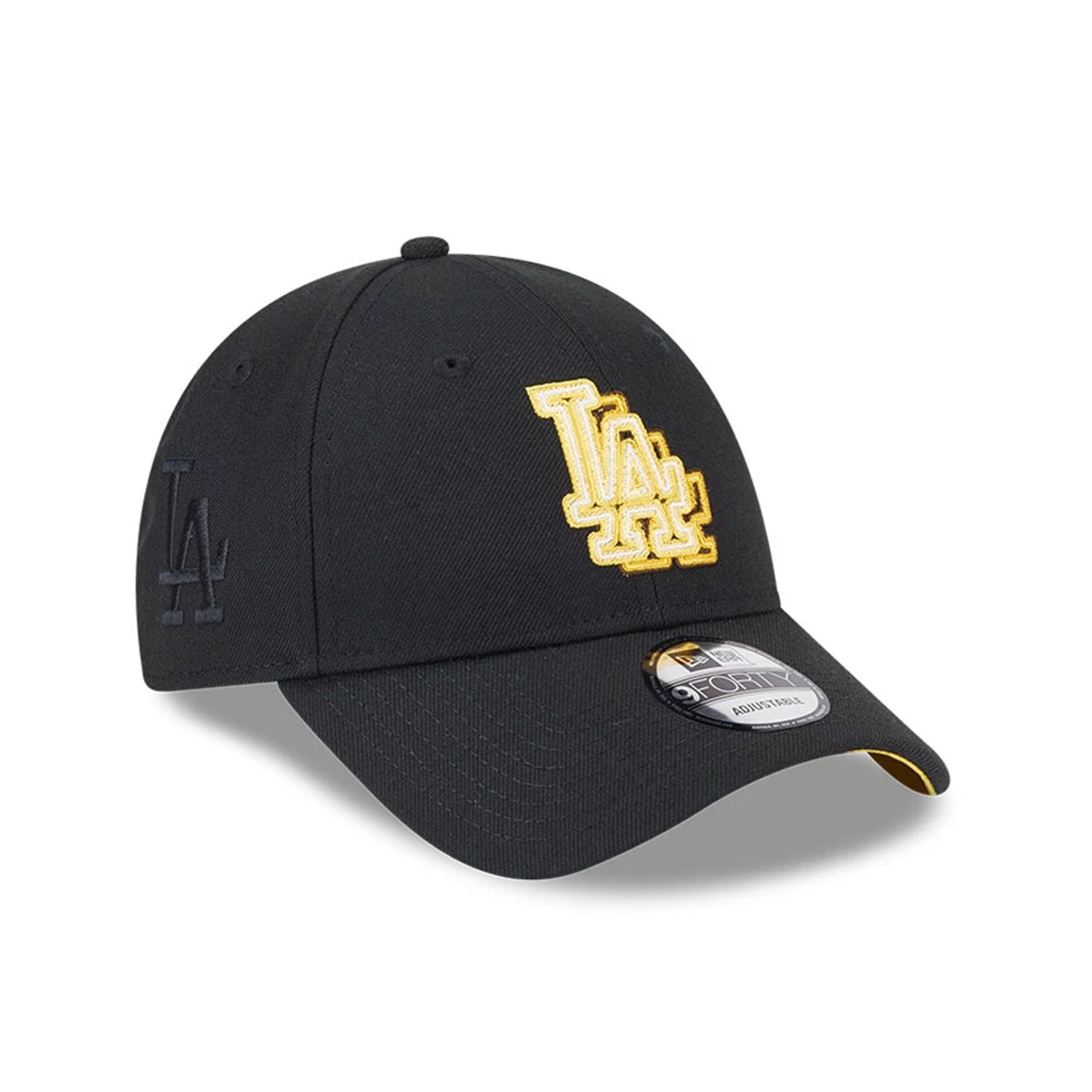 Pictured is this MLB Neon LA Dodgers 9FORTY Adjustable cap in black. 1