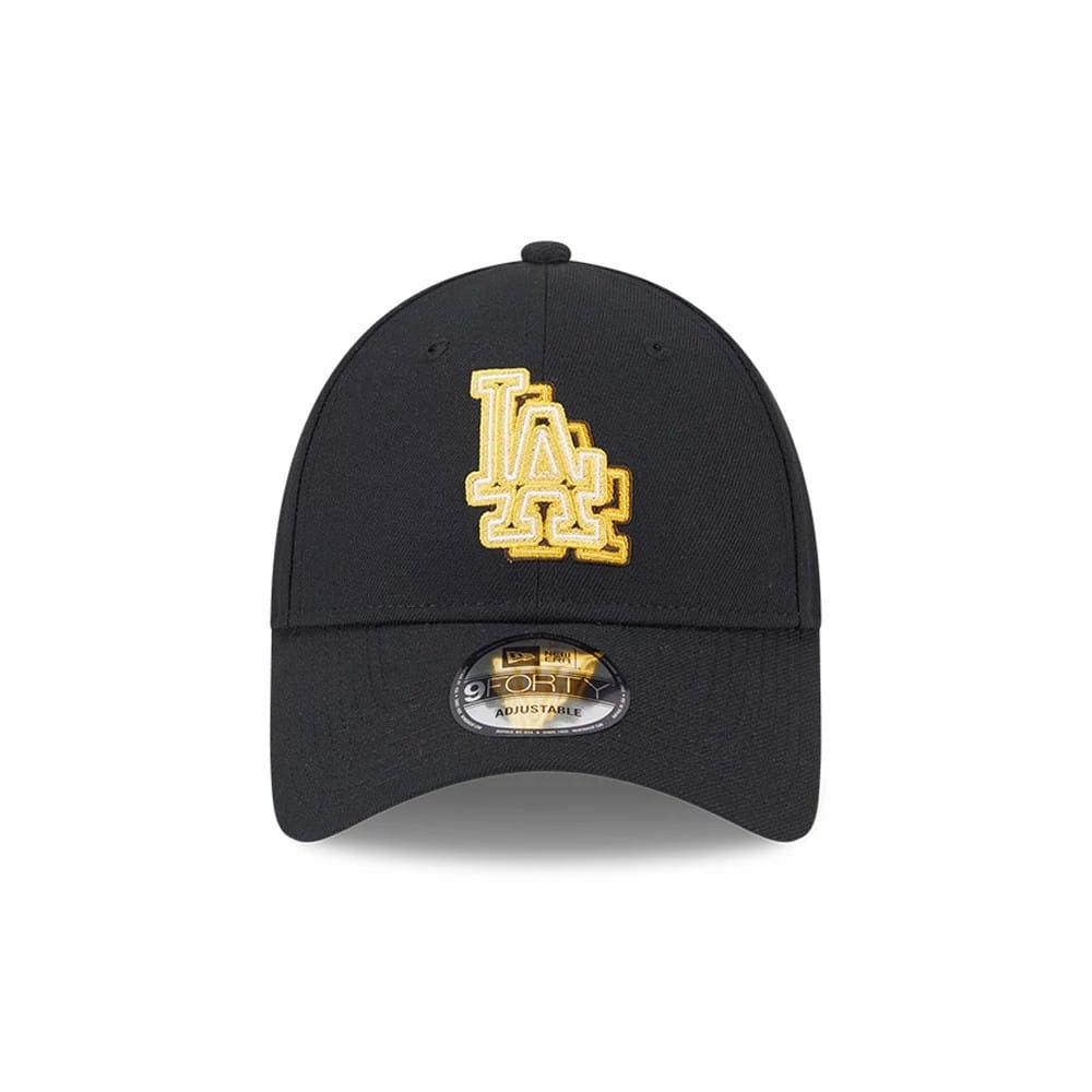 Pictured is this MLB Neon LA Dodgers 9FORTY Adjustable cap in black. 3