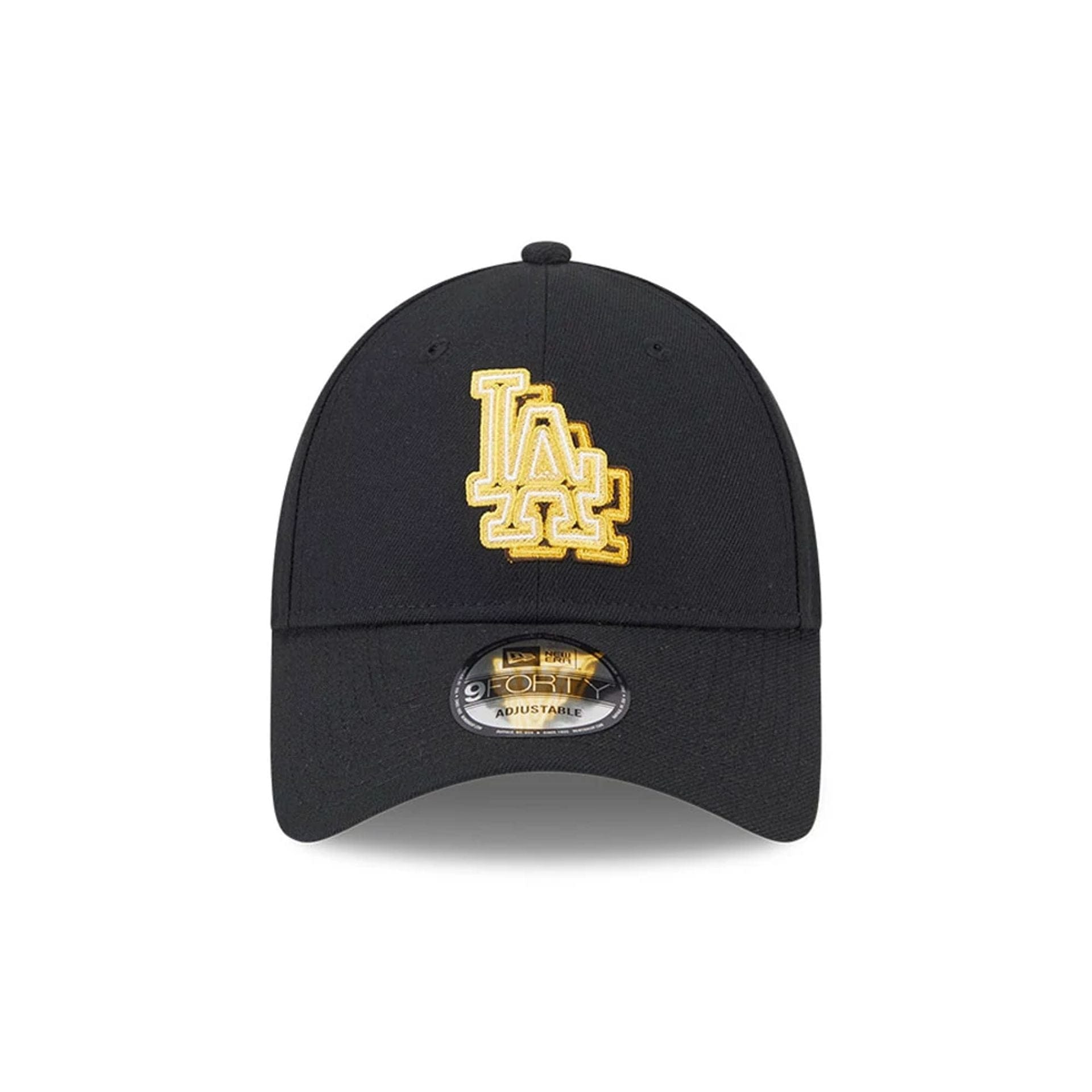 Pictured is this MLB Neon LA Dodgers 9FORTY Adjustable cap in black. 3