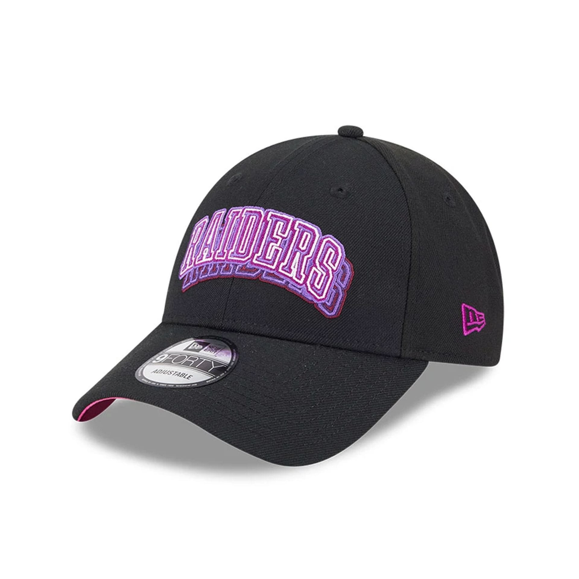 Pictured is this NFL Neon Las Vegas Raiders 9FORTY Adjustable cap in black. 4