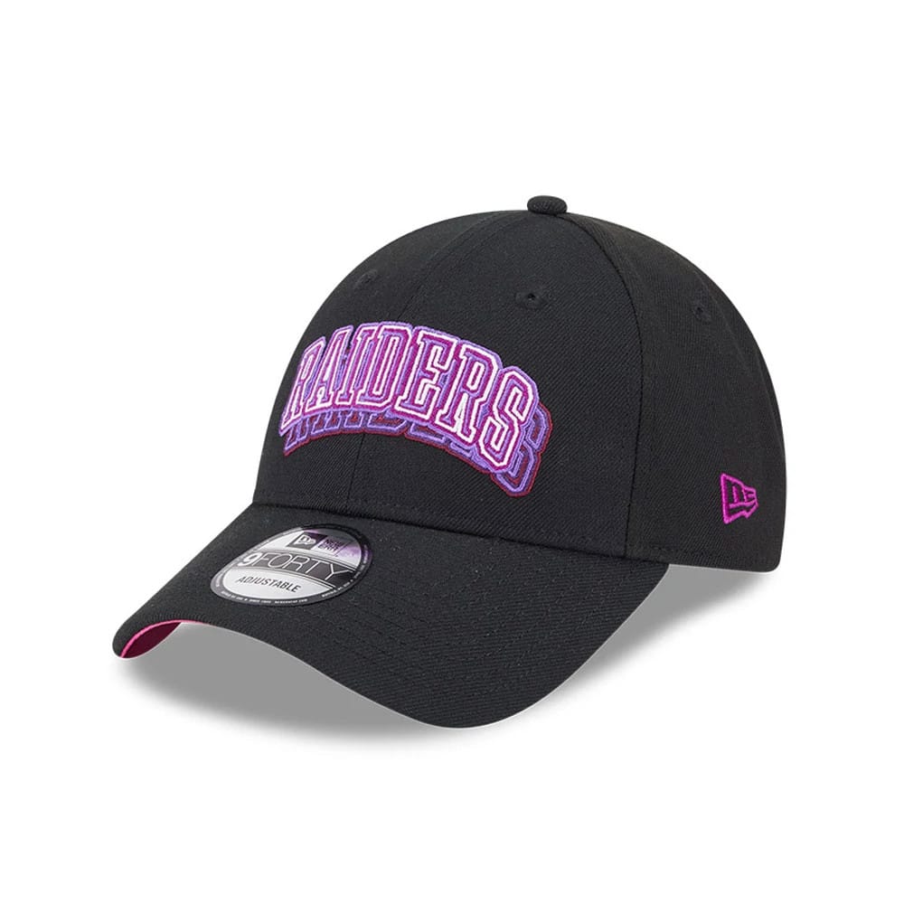 Pictured is this NFL Neon Las Vegas Raiders 9FORTY Adjustable cap in black. 4