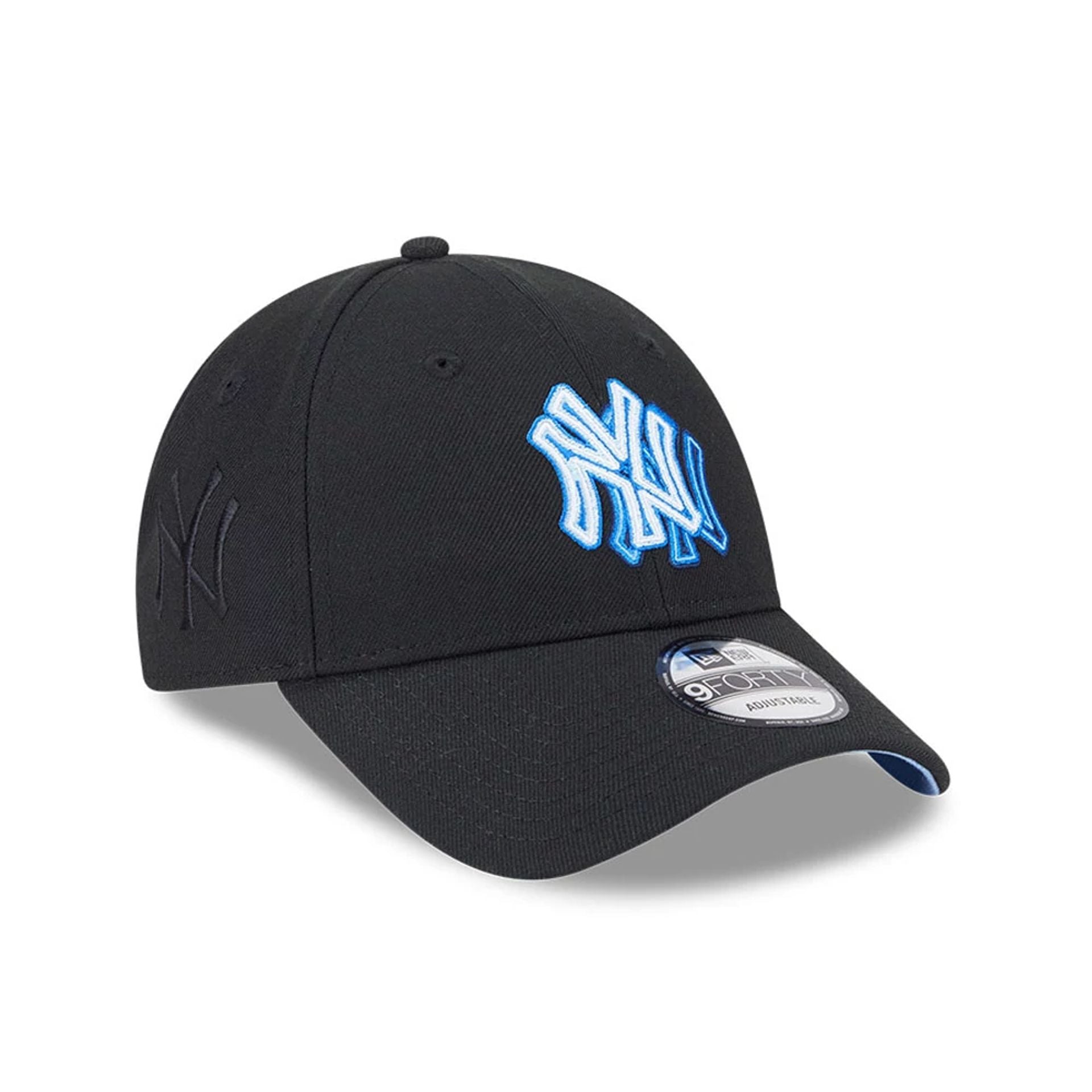 Pictured is this MLB Neon New York Yankees 9FORTY Adjustable cap in black. 1