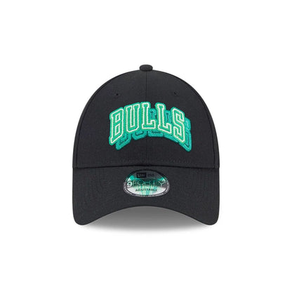 Pictured is this NBA Neon Chicago Bulls 9FORTY Adjustable cap in black. 3