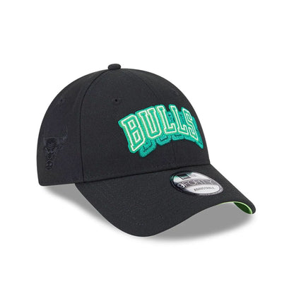Pictured is this NBA Neon Chicago Bulls 9FORTY Adjustable cap in black. 1