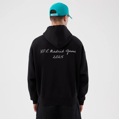 The Male model is wearing Miami Dolphins NFL International Series Games Black Pullover Hoodie  2