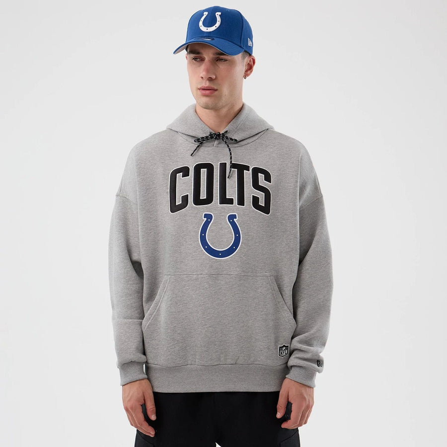 The Male model is wearing Indianapolis Colts NFL International Series Games Grey Pullover Hoodie  1