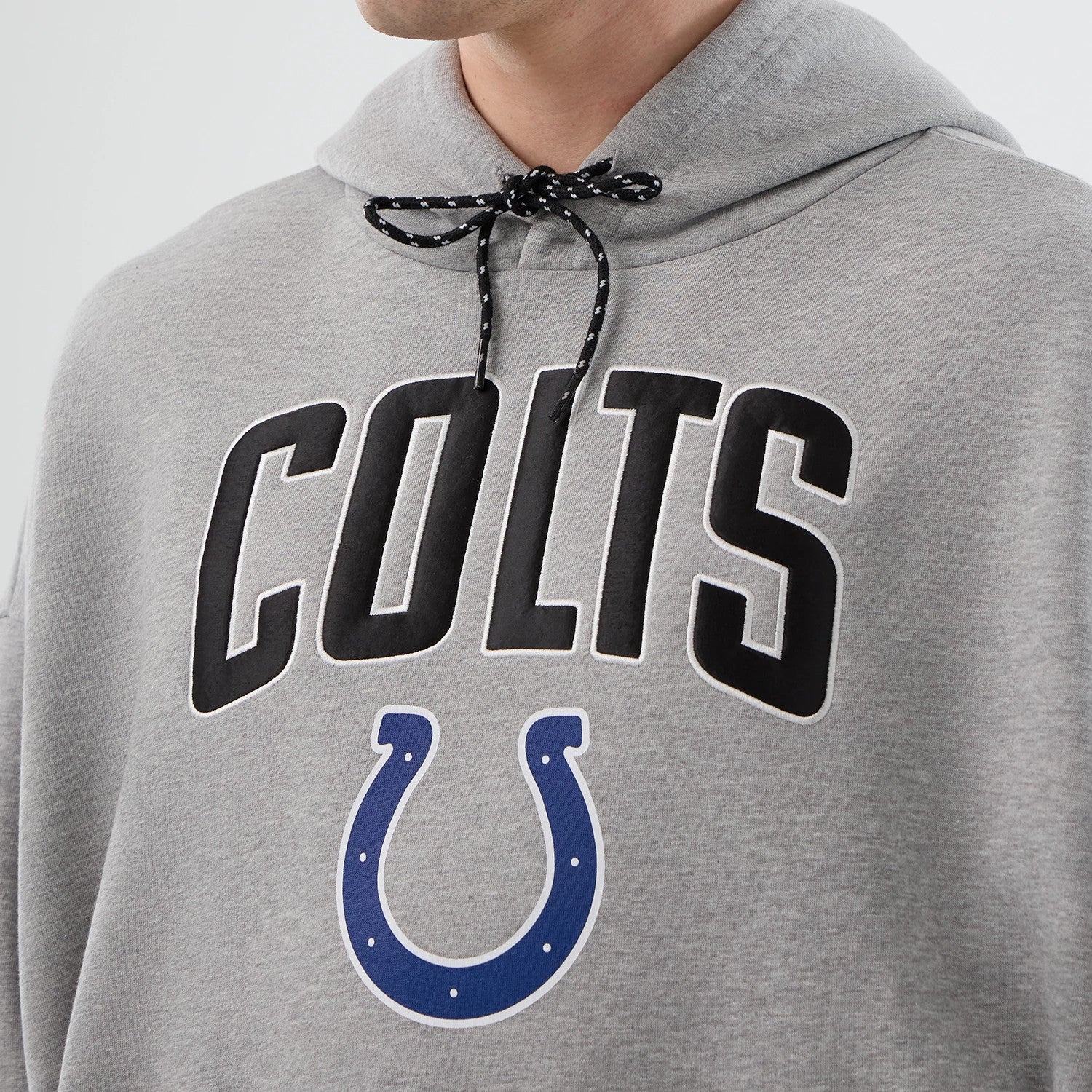 The Male model is wearing Indianapolis Colts NFL International Series Games Grey Pullover Hoodie 3