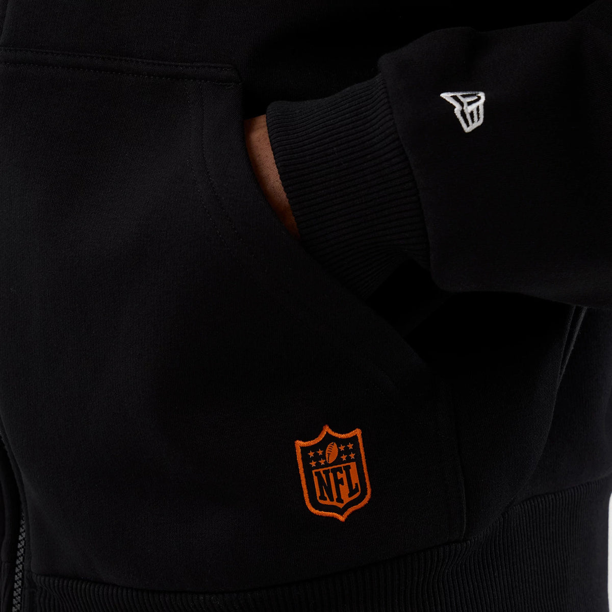 The Male model is wearing Cleveland Browns NFL International Series Games Black Full Zip Hoodie 6
