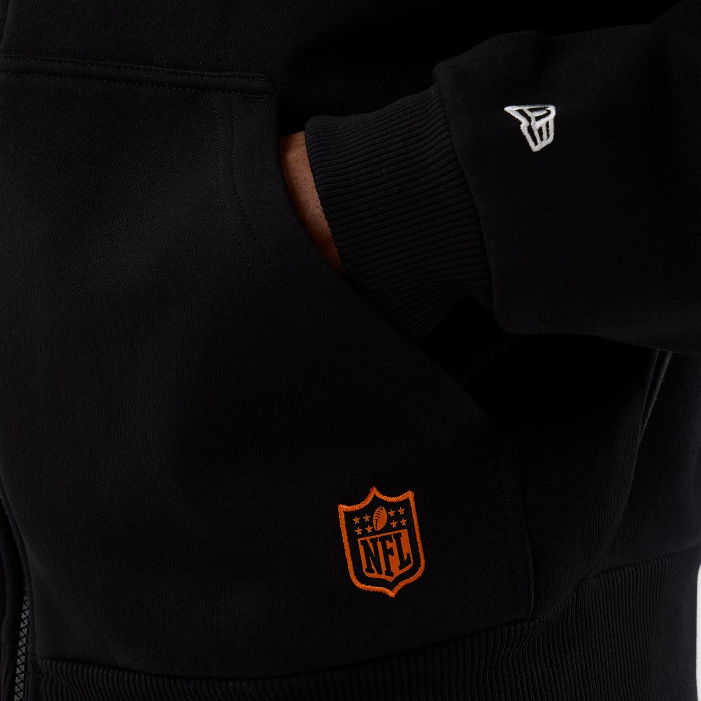 The Male model is wearing Cleveland Browns NFL International Series Games Black Full Zip Hoodie 6
