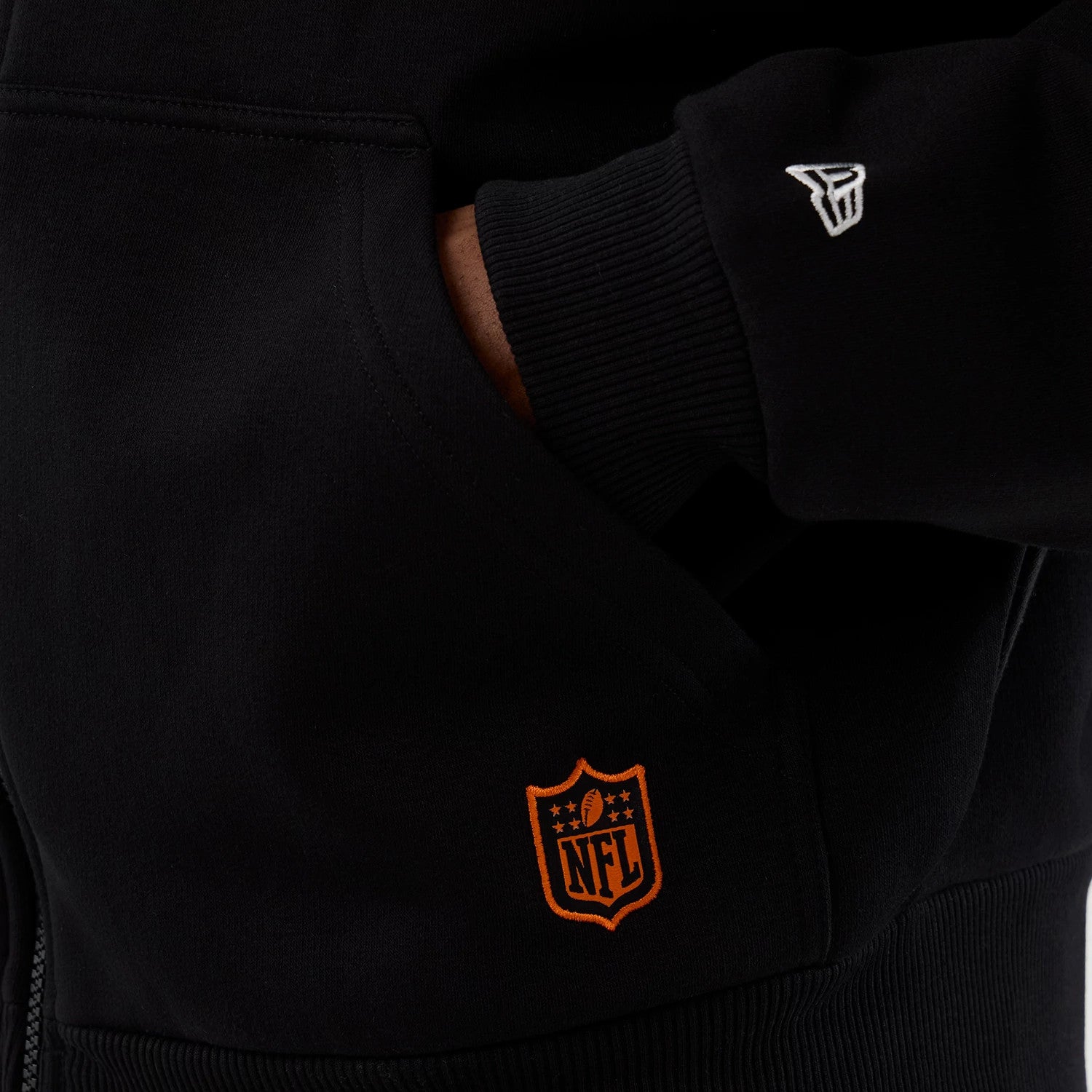 The Male model is wearing Cleveland Browns NFL International Series Games Black Full Zip Hoodie 6