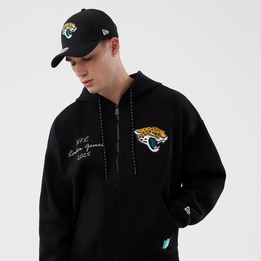 The Male model is wearing Jacksonville Jaguars NFL International Series Games Black Full Zip Hoodie  5