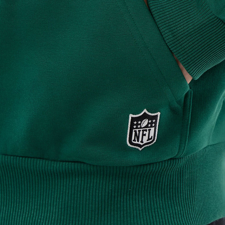 The Male model is wearing New York Jets NFL International Series Games Green Full Zip Hoodie  6