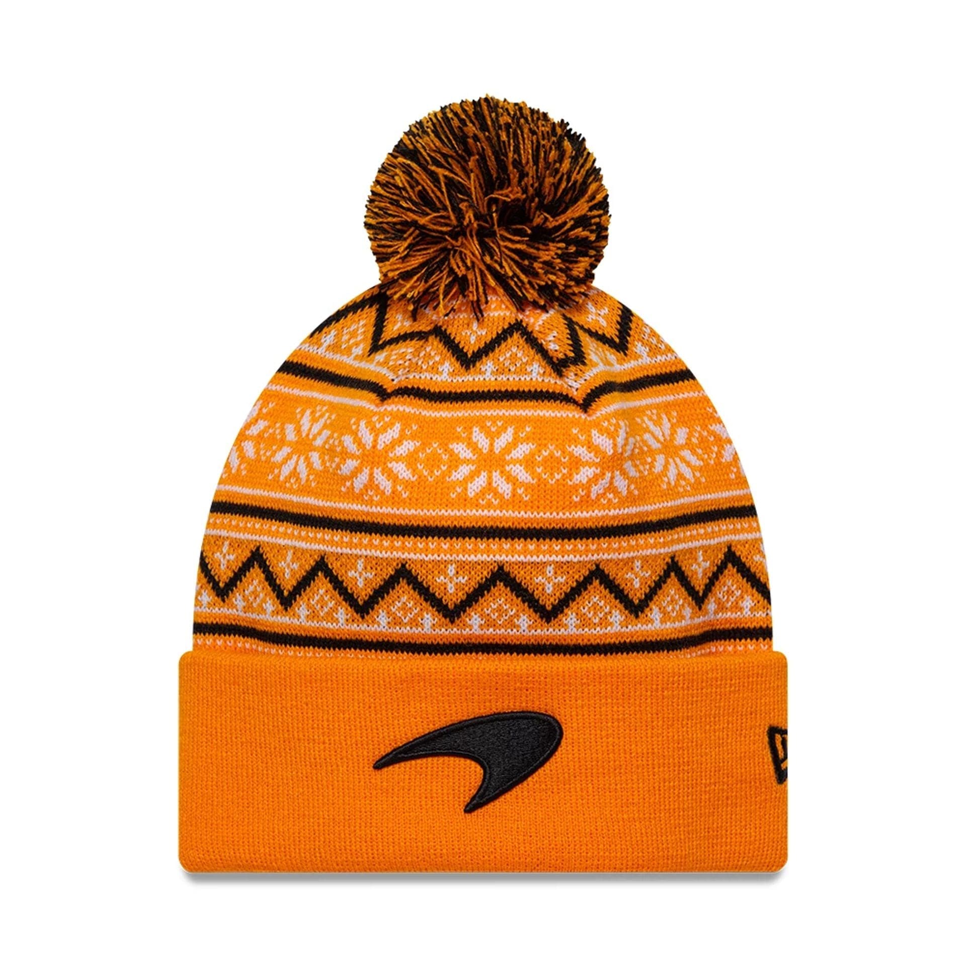 This is a McLaren Racing Xmas Bright Orange Cuff knit Beanie Hat 1