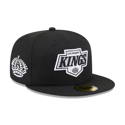 Pictured is this NHL Evergreen LA Kings 59FIFTY Fitted cap in black. 1