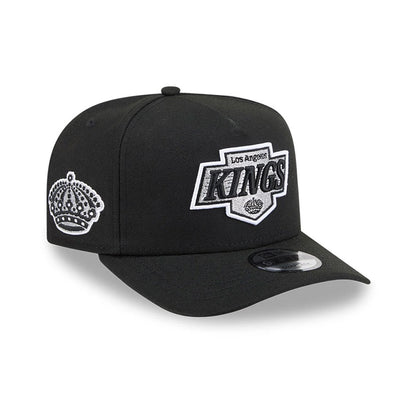 Pictured is this NHL Evergreen LA Kings 9FIFTY A-Frame Snapback cap in black. 1