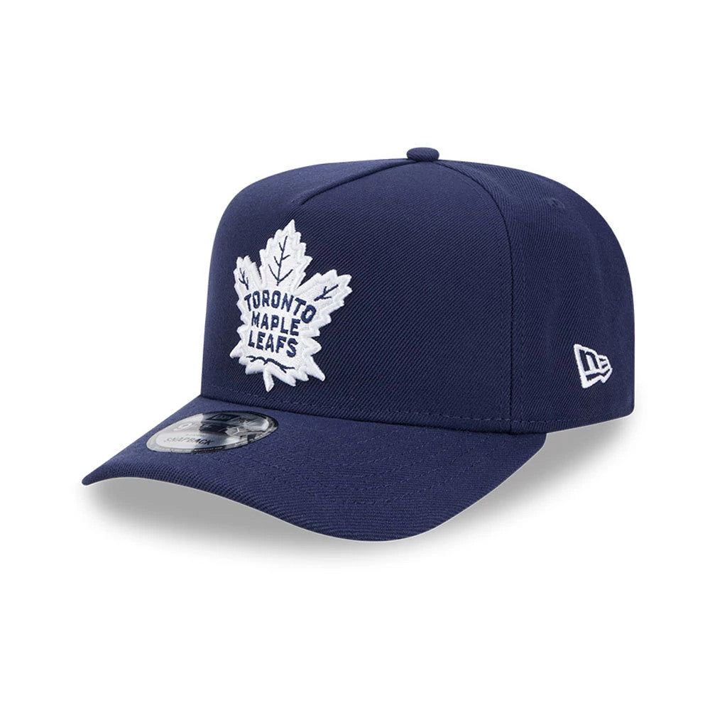 Pictured is this NHL Evergreen Toronto Maple Leafs 9FIFTY A-Frame Snapback cap in navy. 4