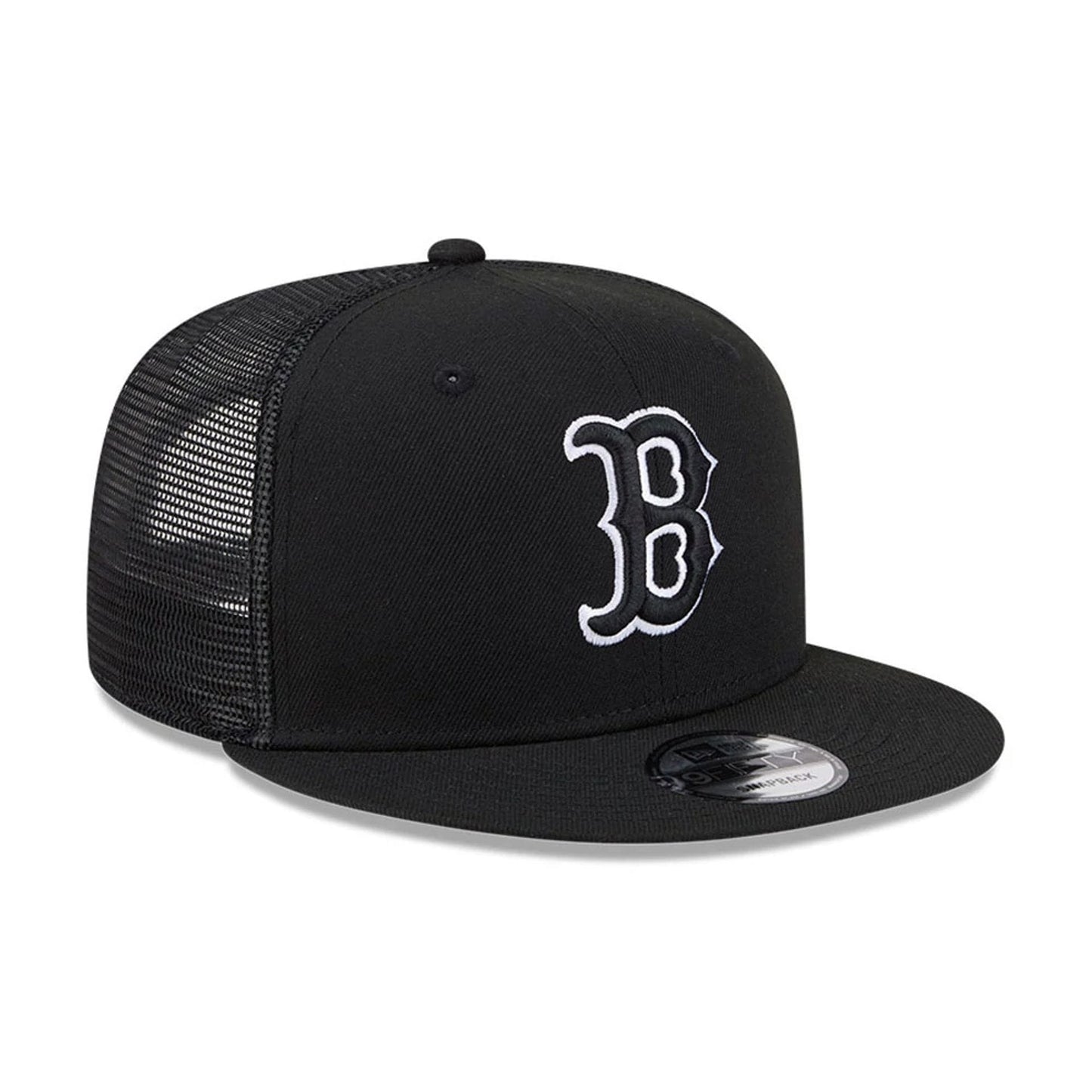Pictured is this MLB Evergreen Boston Red Sox 9FIFTY Trucker cap in black. 4