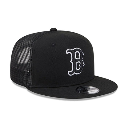 Pictured is this MLB Evergreen Boston Red Sox 9FIFTY Trucker cap in black. 4