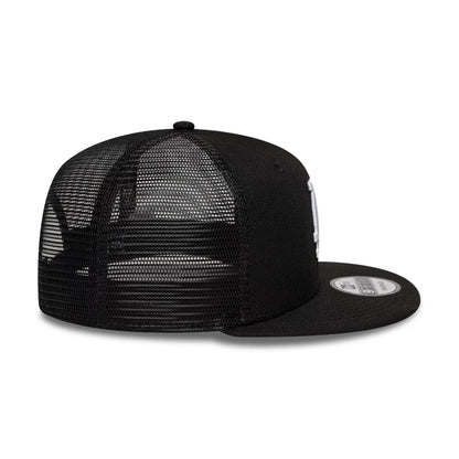 Pictured is this MLB Evergreen LA Dodgers 9FIFTY Trucker cap in black. 7