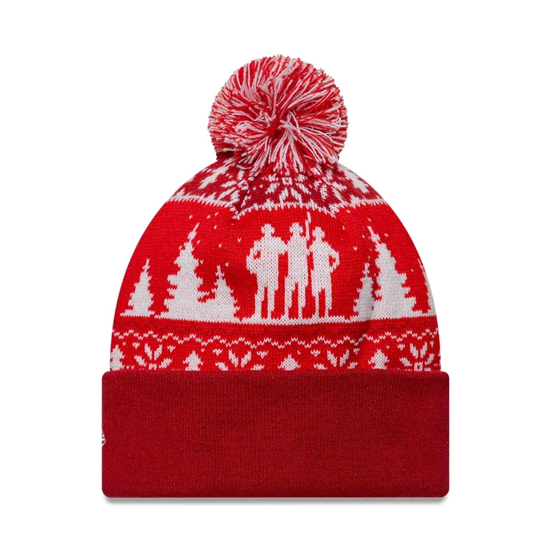 This is a Manchester United FC Xmas Red Cuff knit Beanie Hat 2