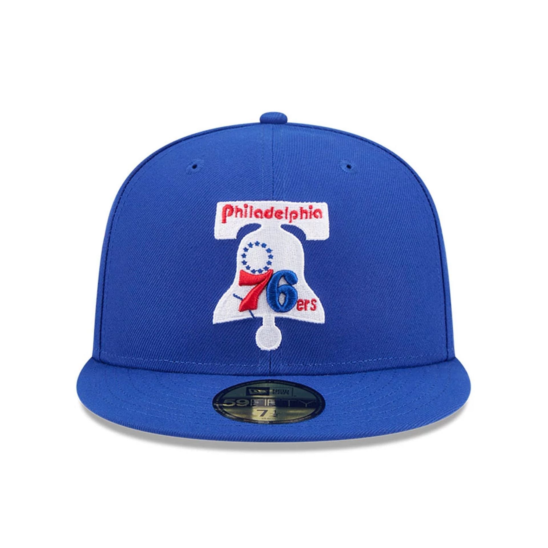 Pictured is this NBA Hardwood Classic Philadelphia 76ers 59FIFTY Fitted cap in blue. 3