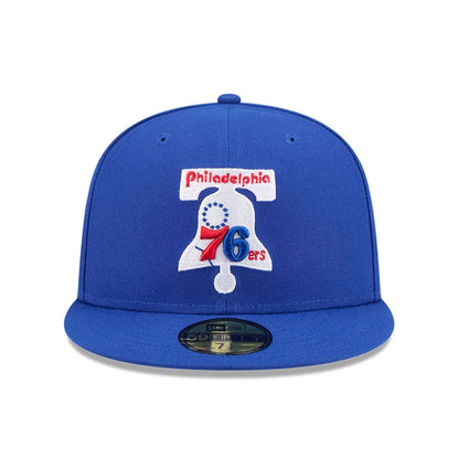 Pictured is this NBA Hardwood Classic Philadelphia 76ers 59FIFTY Fitted cap in blue. 3