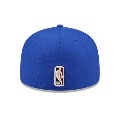 Pictured is this NBA Hardwood Classic Philadelphia 76ers 59FIFTY Fitted cap in blue. 7
